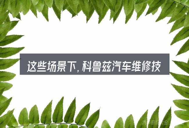 这些场景下,科鲁兹汽车维修技术网更值得考虑