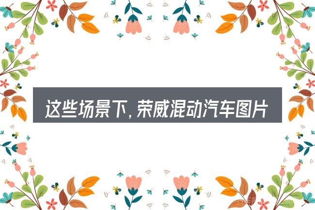 这些场景下,荣威混动汽车图片报价更值得考虑