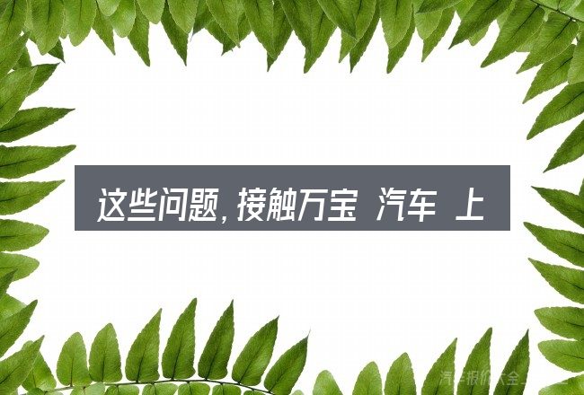 这些问题,接触万宝 汽车 上牌的人几乎都会遇到