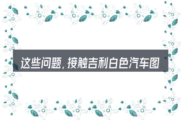 这些问题,接触吉利白色汽车图片自动的人几乎都会遇到