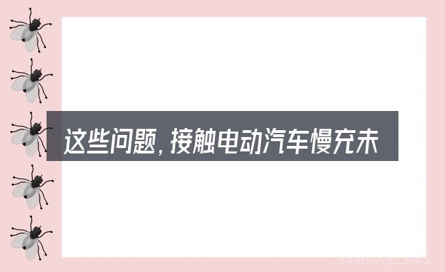 这些问题,接触电动汽车慢充未满就自动断电的原因的人几乎都会遇到