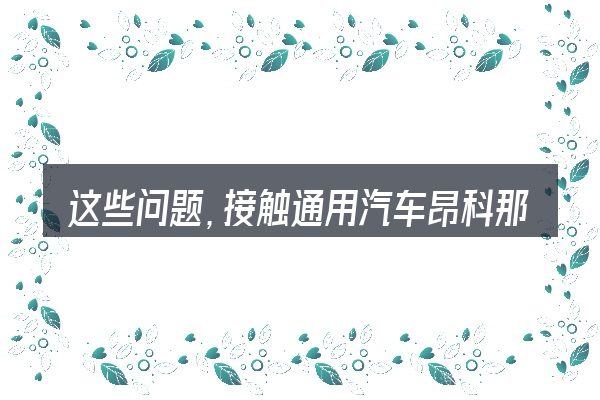 这些问题,接触通用汽车昂科那的人几乎都会遇到