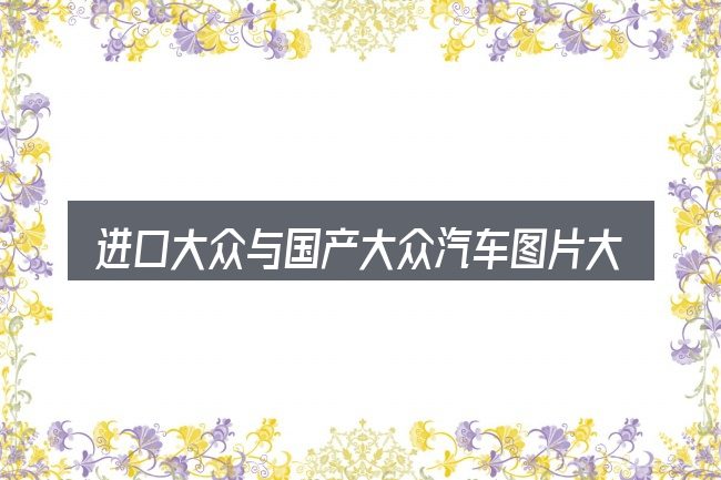 进口大众与国产大众汽车图片大全的基本含义与边界