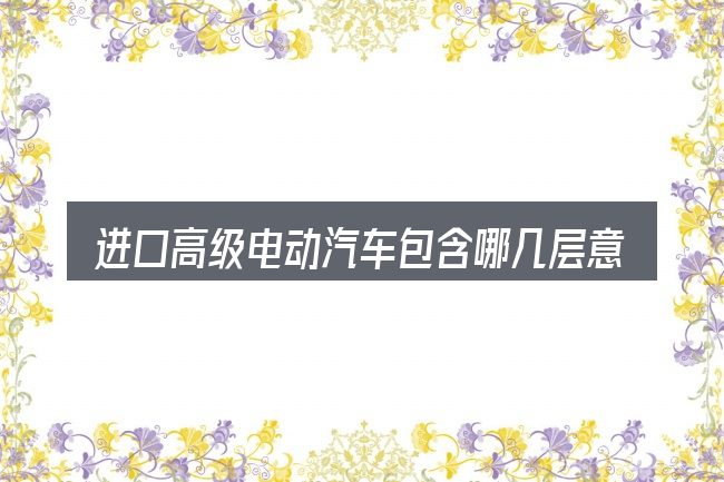 进口高级电动汽车包含哪几层意思