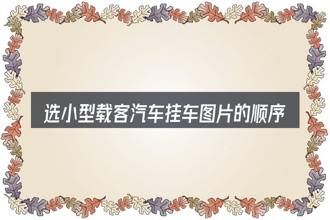 选小型载客汽车挂车图片的顺序与方法