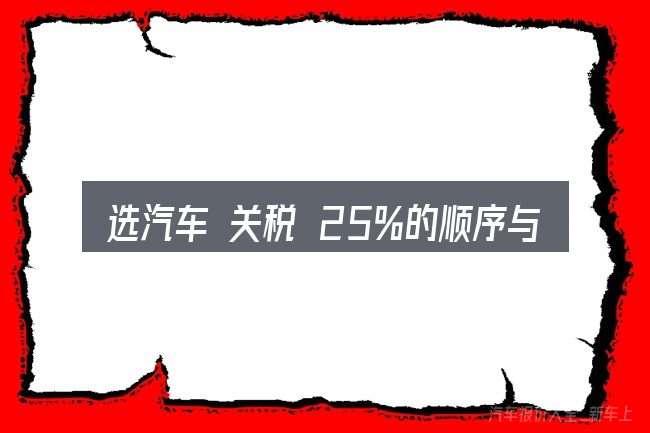 选汽车 关税 25%的顺序与方法