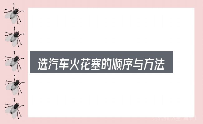 选汽车火花塞的顺序与方法