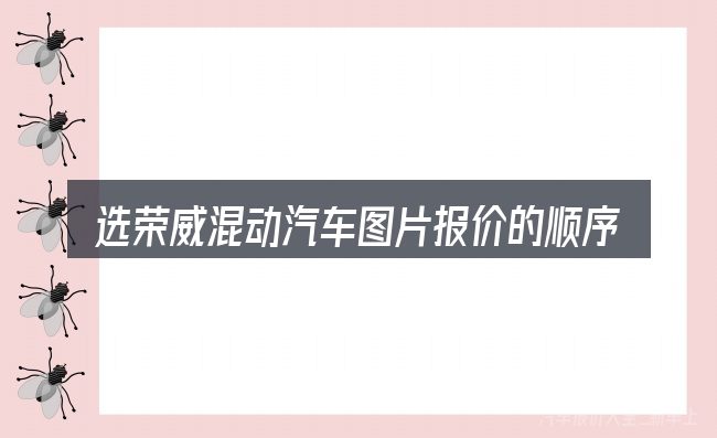 选荣威混动汽车图片报价的顺序与方法