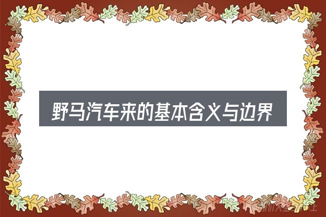 野马汽车来的基本含义与边界