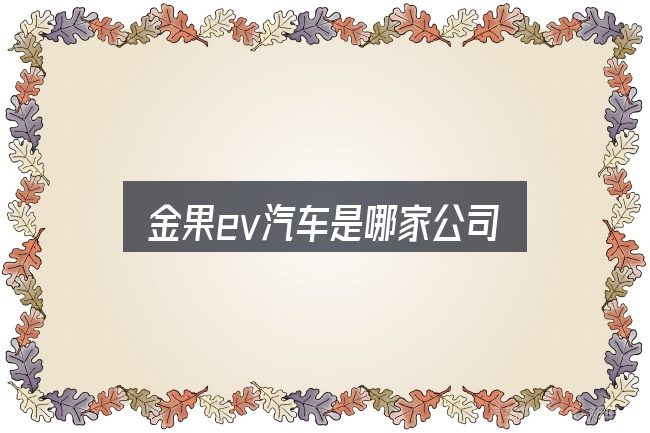 金果ev汽车是哪家公司全面解析：保养与后期花费的真实情况