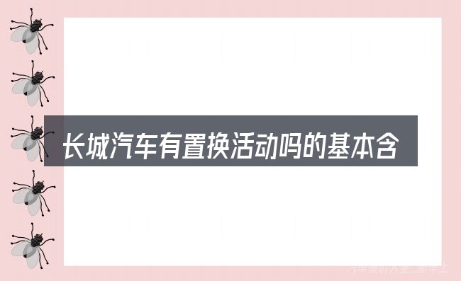 长城汽车有置换活动吗的基本含义与边界