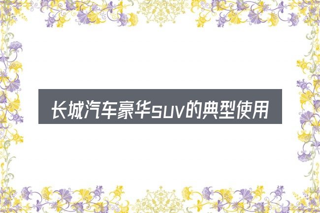 长城汽车豪华suv的典型使用场景
