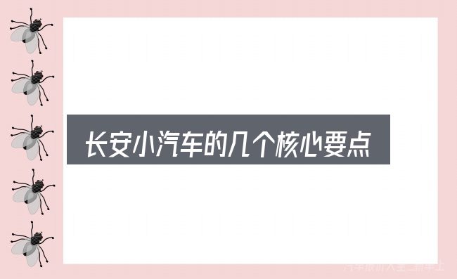 长安小汽车的几个核心要点