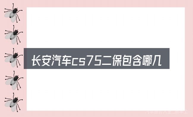 长安汽车cs75二保包含哪几层意思