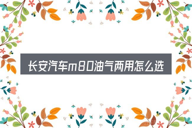 长安汽车m80油气两用怎么选才不容易出错