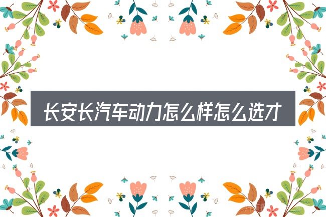 长安长汽车动力怎么样怎么选才不容易出错