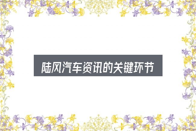 陆风汽车资讯的关键环节