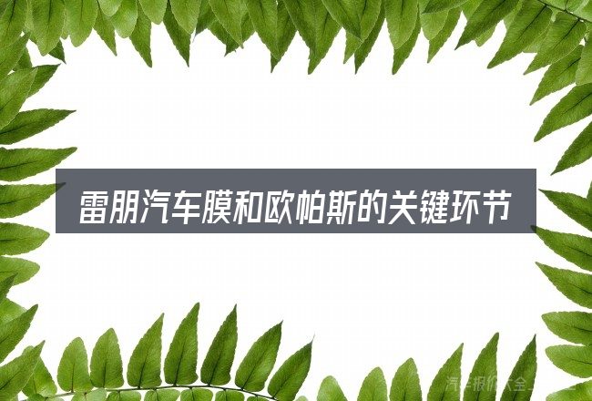 雷朋汽车膜和欧帕斯的关键环节