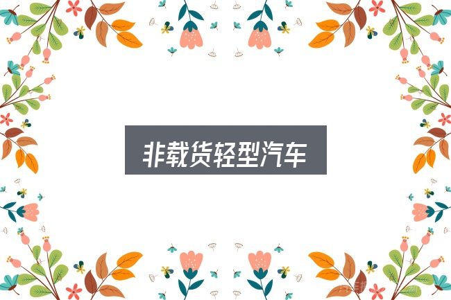非载货轻型汽车入门笔记：把复杂问题拆开看
