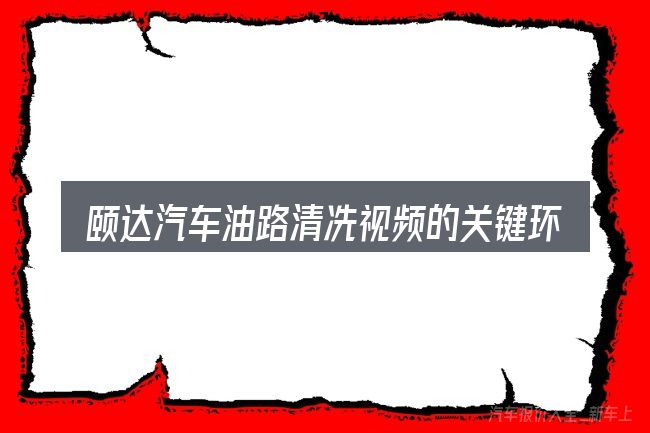 颐达汽车油路清冼视频的关键环节