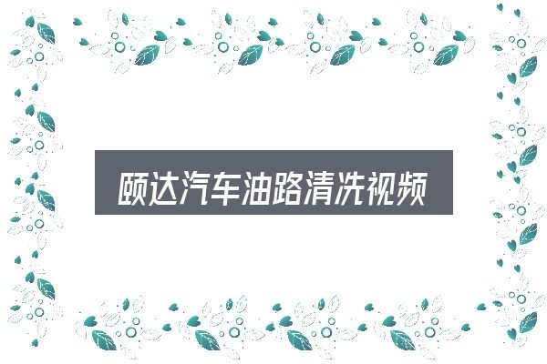 颐达汽车油路清冼视频怎么选？看清本质再谈选择