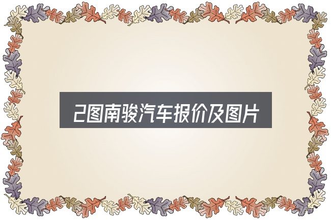 2图南骏汽车报价及图片实用指南：一份写给新手的说明