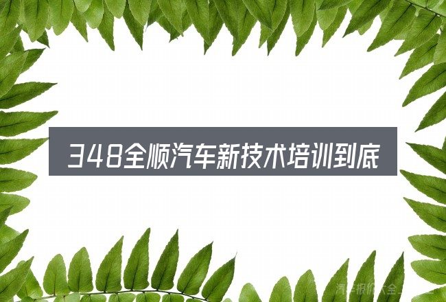 348全顺汽车新技术培训到底是什么