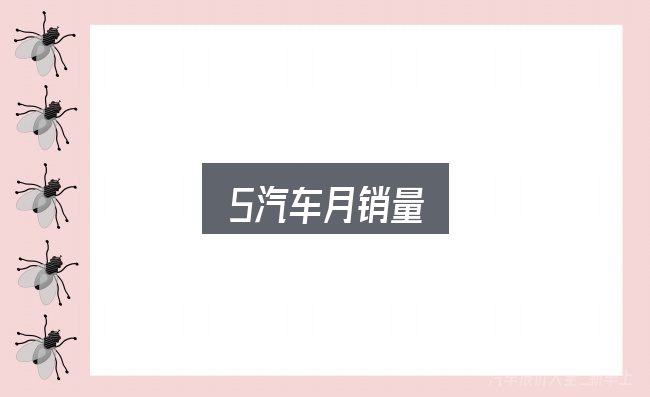 关于5汽车月销量，需要关注的几个维度