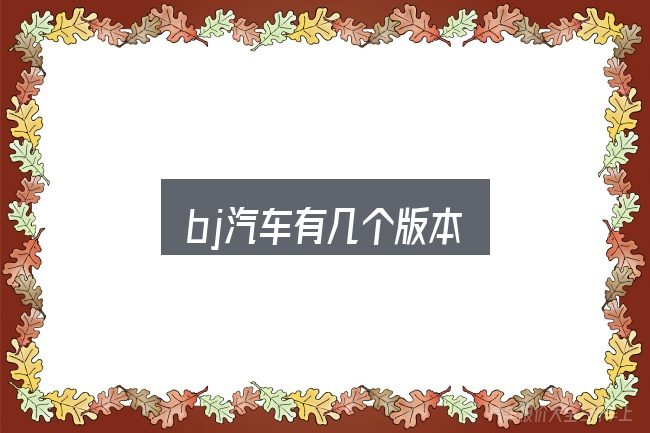 bj汽车有几个版本是什么？把关键变量找出来