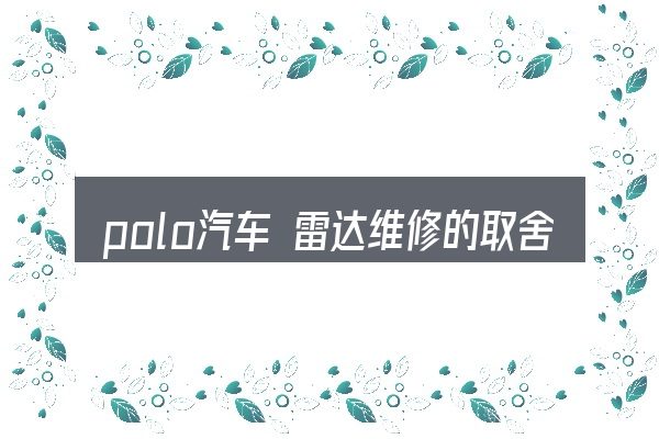 polo汽车 雷达维修的取舍逻辑