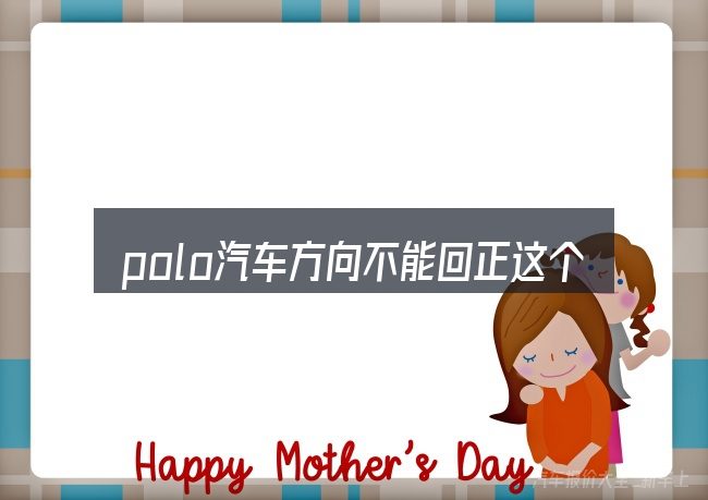 polo汽车方向不能回正这个概念怎么理解