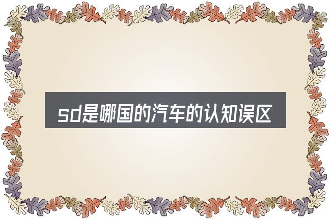 sd是哪国的汽车的认知误区