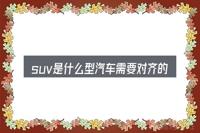 suv是什么型汽车需要对齐的几件事